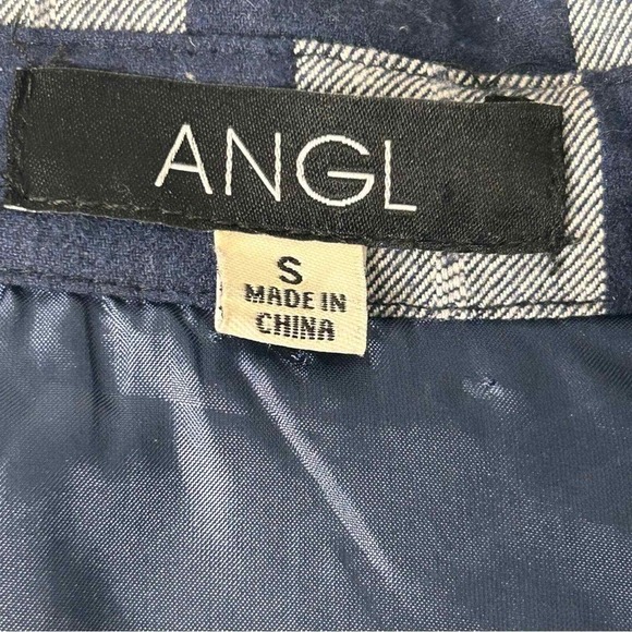 ANGL Plaid Midi Dress Shirtwaist 3/4 Sleeve Belted Small - Picture 9 of 9